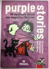 black stories | Junior purple stories | 50 mystische Rätsel | Das Rätsel Kartenspiel für Kinder |Verlag moses